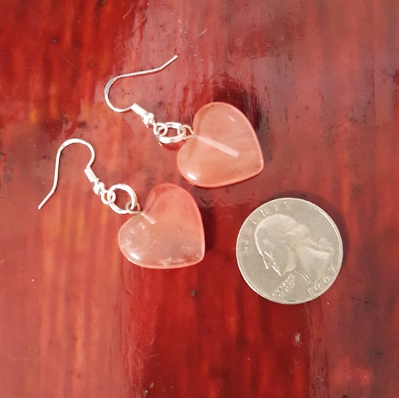 NWOT Stone heart necklace & earings set! - Picture 3 of 5